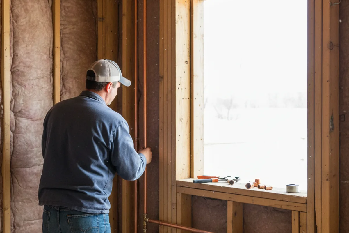 Licensed plumber running new copper supply lines in a Colora home