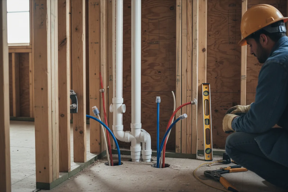 Drain and supply rough-in during Leak Detection in Colora